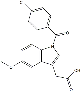 1-(4-クロロベンゾイル)-5-メトキシ-1H-インドール-3-酢酸 化学構造式