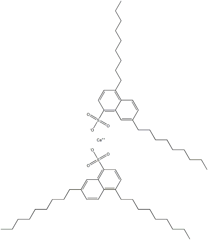 ビス(4,7-ジノニル-1-ナフタレンスルホン酸)カルシウム 化学構造式