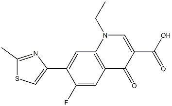 1,4-Dihydro-1-ethyl-4-oxo-6-fluoro-7-[2-methylthiazol-4-yl]quinoline-3-carboxylic acid Struktur