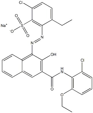 2-Chloro-5-ethyl-6-[[3-[[(2-chloro-6-ethoxyphenyl)amino]carbonyl]-2-hydroxy-1-naphtyl]azo]benzenesulfonic acid sodium salt