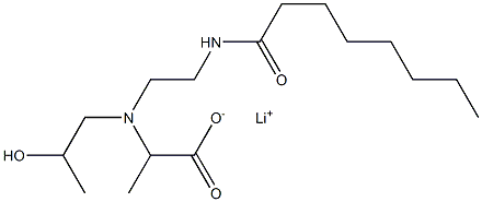 2-[N-(2-ヒドロキシプロピル)-N-[2-(オクタノイルアミノ)エチル]アミノ]プロピオン酸リチウム 化学構造式
