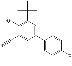 4-アミノ-5-tert-ブチル-4'-メトキシビフェニル-3-カルボニトリル 化学構造式