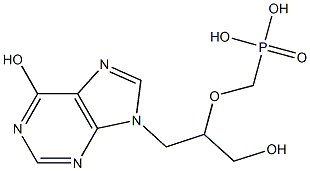 6-Hydroxy-9-(3-hydroxy-2-phosphonomethoxypropyl)-9H-purine Structure