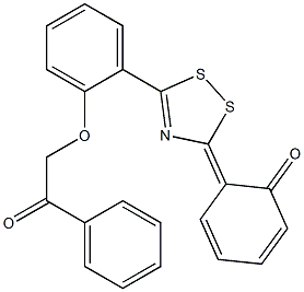 3-(2-Oxo-3,5-cyclohexadien-1-ylidene)-5-[2-(2-phenyl-2-oxoethoxy)phenyl]-3H-1,2,4-dithiazole 结构式