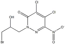 6-Nitro-4,5-dichloro-2-(3-bromo-2-hydroxypropyl)pyridazin-3(2H)-one Struktur