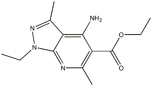 1-Ethyl-3-methyl-4-amino-6-methyl-1H-pyrazolo[3,4-b]pyridine-5-carboxylic acid ethyl ester Structure