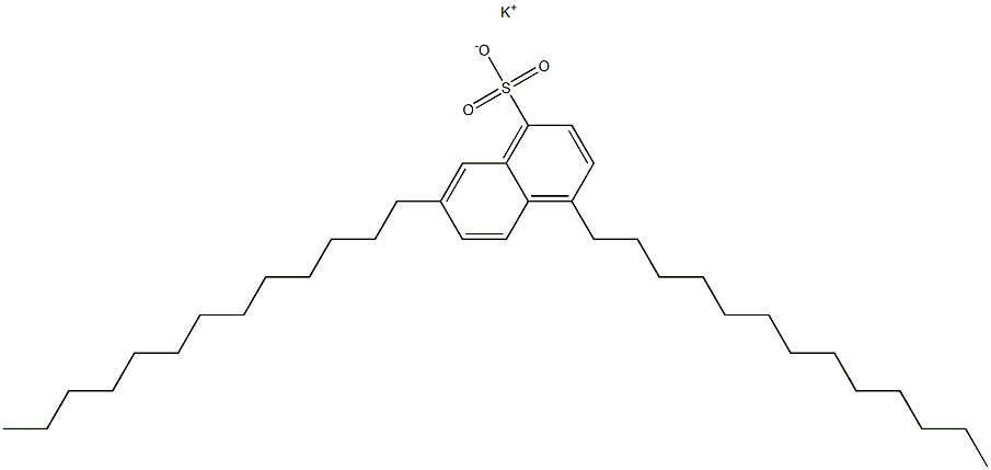 4,7-ジトリデシル-1-ナフタレンスルホン酸カリウム 化学構造式