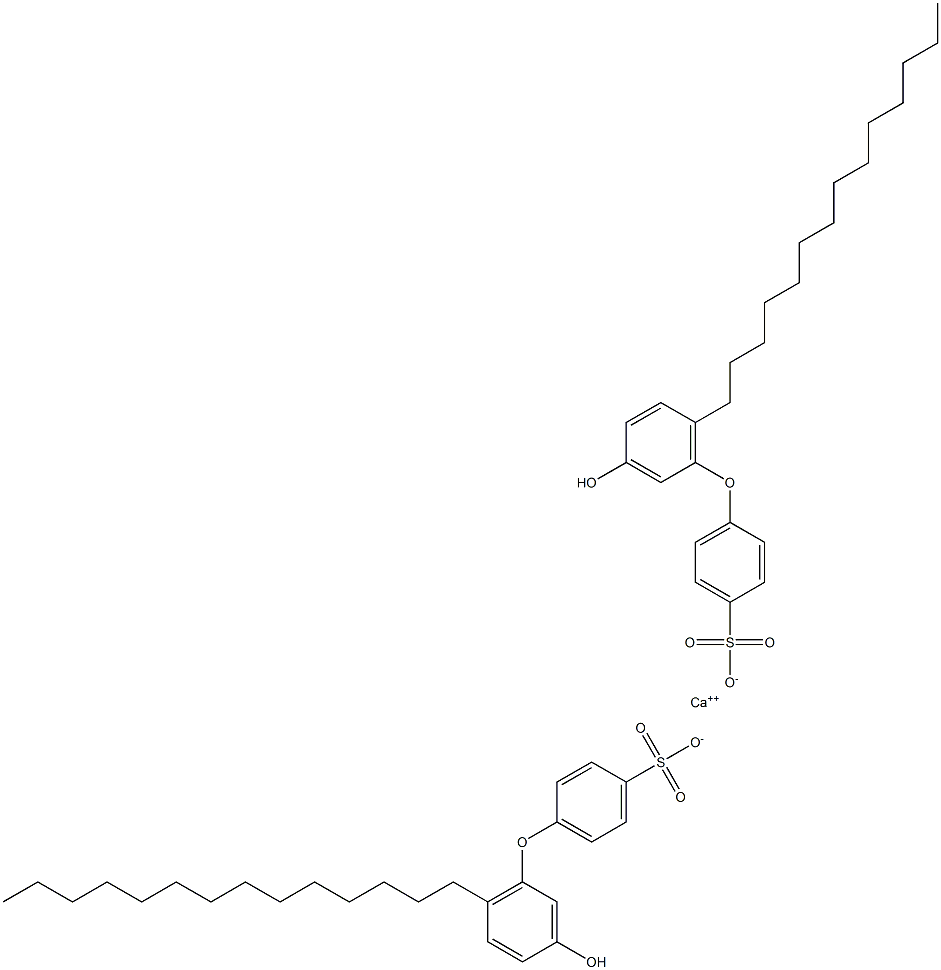 Bis(3'-hydroxy-6'-tetradecyl[oxybisbenzene]-4-sulfonic acid)calcium salt Struktur