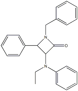 1-Benzyl-3-(ethylphenylamino)-4-phenylazetidin-2-one Struktur