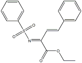 2-(フェニルスルホニルイミノ)-4-フェニル-3-ブテン酸エチル 化学構造式
