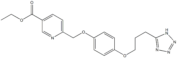 6-[4-[3-(1H-Tetrazol-5-yl)propoxy]phenoxymethyl]pyridine-3-carboxylic acid ethyl ester Struktur