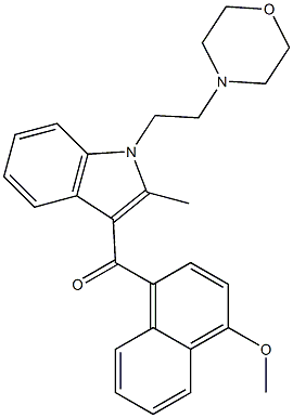 1-(2-モルホリノエチル)-2-メチル-3-[(4-メトキシ-1-ナフチル)カルボニル]-1H-インドール 化学構造式