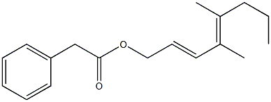 Phenylacetic acid 4,5-dimethyl-2,4-octadienyl ester Structure