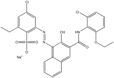 4-Chloro-2-ethyl-6-[[3-[[(2-chloro-6-ethoxyphenyl)amino]carbonyl]-2-hydroxy-1-naphtyl]azo]benzenesulfonic acid sodium salt 结构式