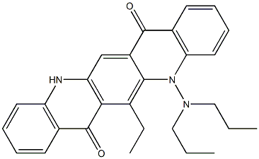 5-(Dipropylamino)-6-ethyl-5,12-dihydroquino[2,3-b]acridine-7,14-dione Struktur