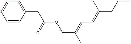 Phenylacetic acid 2,5-dimethyl-2,4-octadienyl ester Structure
