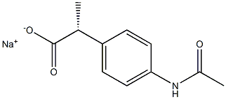 [R,(+)]-2-[p-(Acetylamino)phenyl]propionic acid sodium salt,,结构式