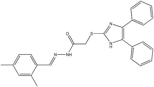 N'-[2,4-Dimethylbenzylidene]-2-[(4,5-diphenyl-1H-imidazol-2-yl)thio]acetohydrazide,,结构式