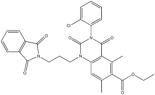 1,2,3,4-Tetrahydro-3-(2-chlorophenyl)-1-[3-(1,3-dioxoisoindolin-2-yl)propyl]-5,7-dimethyl-2,4-dioxoquinazoline-6-carboxylic acid ethyl ester Structure