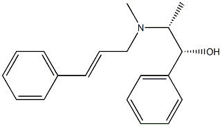 (R)-α-[(R)-1-[(シンナミル)メチルアミノ]エチル]ベンジルアルコール 化学構造式