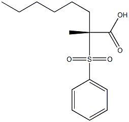 [R,(+)]-2-Methyl-2-phenylsulfonyloctanoic acid Struktur