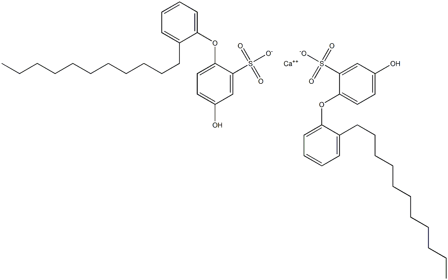 ビス(4'-ヒドロキシ-2'-ウンデシル[オキシビスベンゼン]-2-スルホン酸)カルシウム 化学構造式