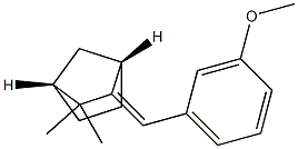 (1S,4R,E)-2-(3-メトキシベンジリデン)-3,3-ジメチルビシクロ[2.2.1]ヘプタン 化学構造式