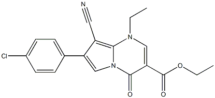 1-Ethyl-4-oxo-7-(4-chlorophenyl)-8-cyano-1,4-dihydropyrrolo[1,2-a]pyrimidine-3-carboxylic acid ethyl ester Structure