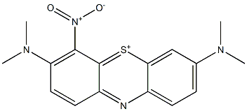 3,7-Bis(dimethylamino)-4-nitrophenothiazin-5-ium Structure