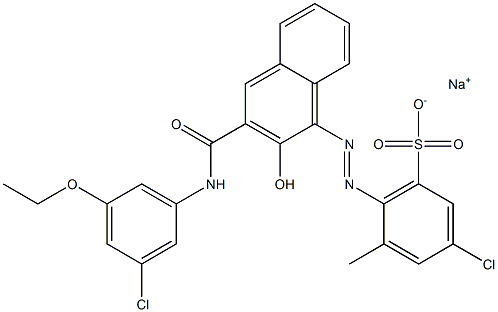  3-Chloro-5-methyl-6-[[3-[[(3-chloro-5-ethoxyphenyl)amino]carbonyl]-2-hydroxy-1-naphtyl]azo]benzenesulfonic acid sodium salt