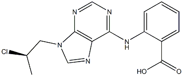 2-[[9-[(R)-2-クロロプロピル]-9H-プリン-6-イル]アミノ]安息香酸 化学構造式