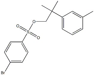 4-Bromobenzenesulfonic acid 2-methyl-2-(3-methylphenyl)propyl ester Struktur