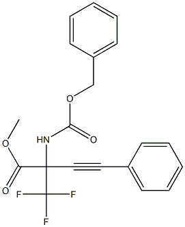 2-(ベンジルオキシカルボニルアミノ)-2-トリフルオロメチル-4-フェニル-3-ブチン酸メチル 化学構造式