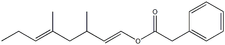 フェニル酢酸3,5-ジメチル-1,5-オクタジエニル 化学構造式