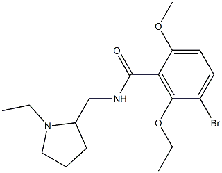 N-[(1-Ethyl-2-pyrrolidinyl)methyl]-2-methoxy-5-bromo-6-ethoxybenzamide,,结构式