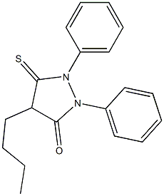 4-Butyl-1,2-diphenyl-5-thioxo-3-pyrazolidinone Structure