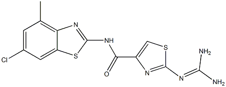 2-(Diaminomethyleneamino)-N-(6-chloro-4-methyl-2-benzothiazolyl)thiazole-4-carboxamide Struktur