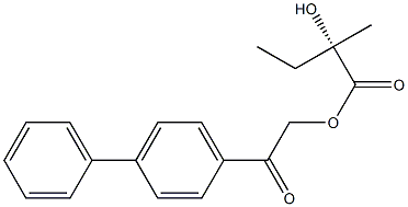 [S,(+)]-2-ヒドロキシ-2-メチル酪酸p-フェニルフェナシル 化学構造式