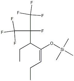 (E)-5-エチル-6,7,7,7-テトラフルオロ-6-(トリフルオロメチル)-4-(トリメチルシロキシ)-3-ヘプテン 化学構造式