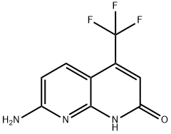 7-Amino-4-trifluoromethyl-1,8-naphthyridin-2-ol, 57980-08-2, 结构式