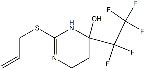 2-(アリルチオ)-4-(ペンタフルオロエチル)-3,4,5,6-テトラヒドロピリミジン-4-オール 化学構造式