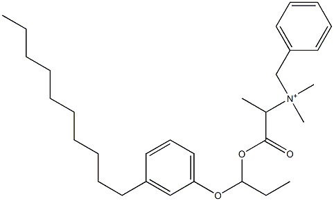 N,N-Dimethyl-N-benzyl-N-[1-[[1-(3-decylphenyloxy)propyl]oxycarbonyl]ethyl]aminium Structure