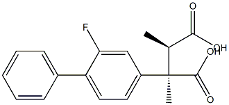 (2R,3R)-2,3-Dimethyl-2-(2-fluoro-1,1'-biphenyl-4-yl)succinic acid Struktur