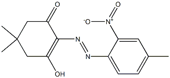 3-ヒドロキシ-2-[(2-ニトロ-4-メチルフェニル)アゾ]-5,5-ジメチル-2-シクロヘキセン-1-オン 化学構造式