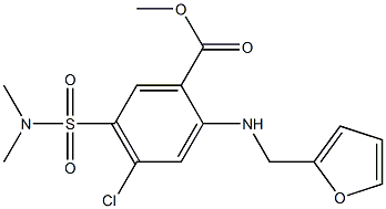 2-(Furfurylamino)-4-chloro-5-[(dimethylamino)sulfonyl]benzoic acid methyl ester,,结构式