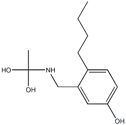 3-[(1,1-Dihydroxyethyl)aminomethyl]-4-butylphenol Struktur