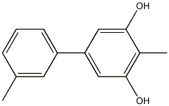 2-Methyl-5-(3-methylphenyl)benzene-1,3-diol,,结构式
