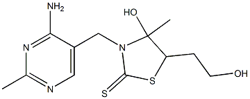 3-[(4-Amino-2-methyl-5-pyrimidinyl)methyl]-4-hydroxy-5-(2-hydroxyethyl)-4-methyl-2-thiazolidinethione 结构式