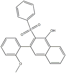 2-フェニルスルホニル-3-(2-メトキシフェニル)-1-ナフトール 化学構造式