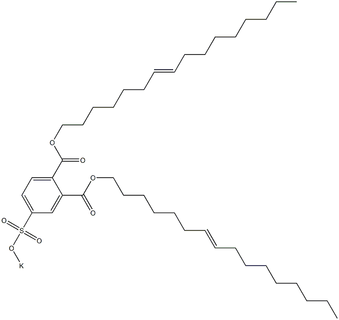 4-(ポタシオスルホ)フタル酸ジ(7-ヘキサデセニル) 化学構造式